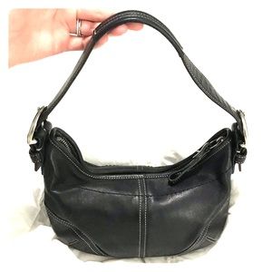 Coach Small Handbag black leather